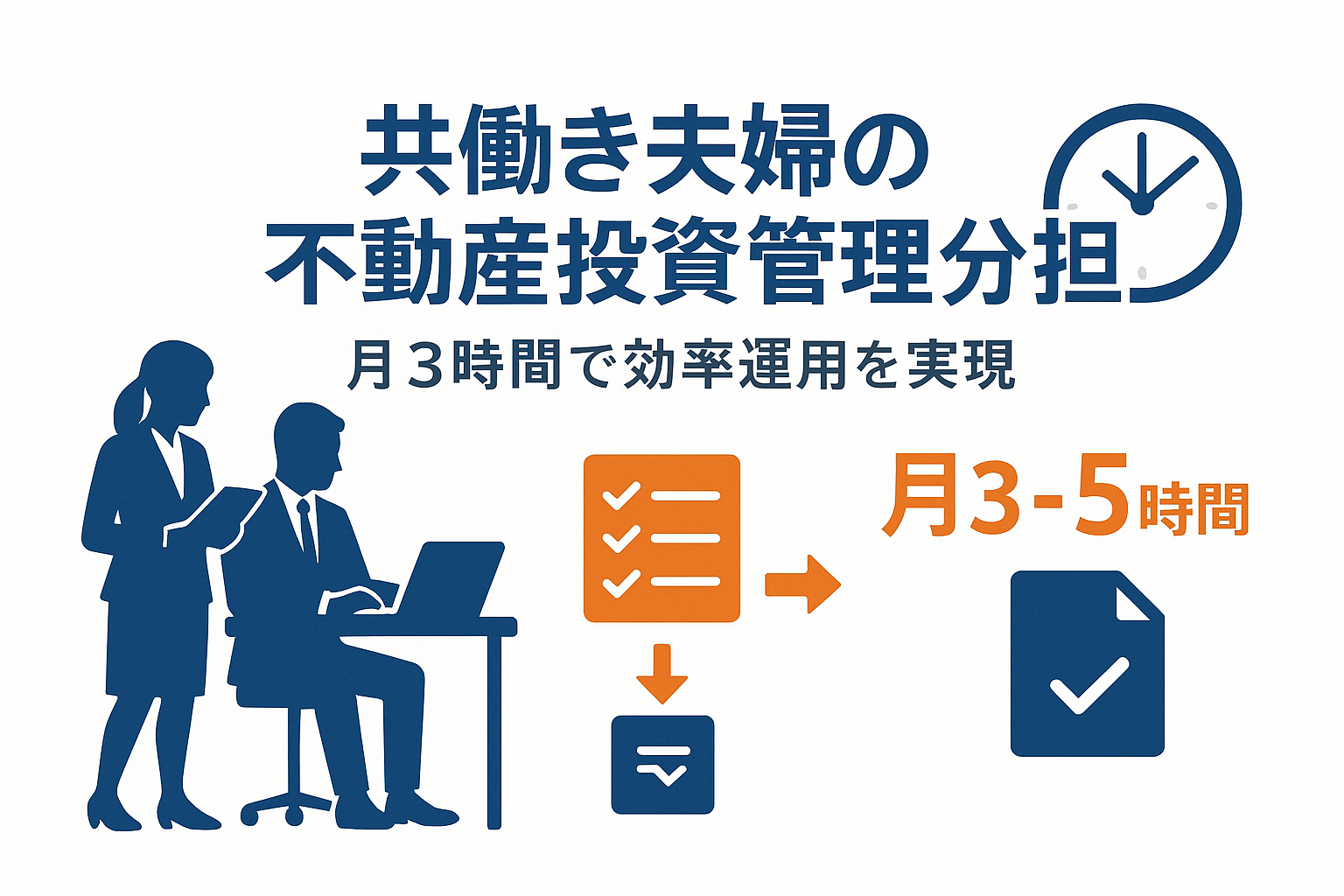共働き夫婦の不動産投資管理分担:月3時間で効率運用を実現する実践ガイド